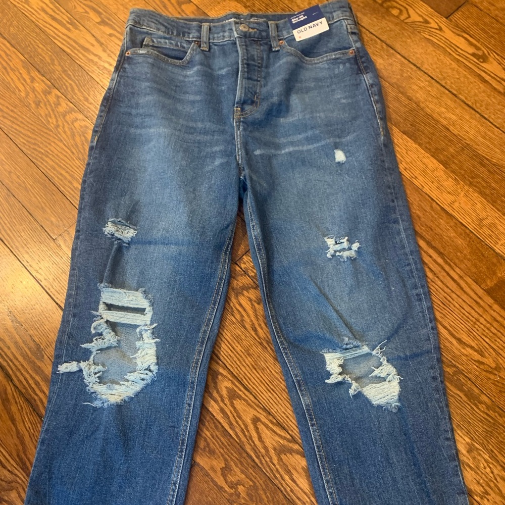 Old Navy Sky Hi Straight Blue Jeans